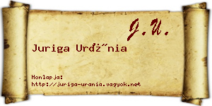 Juriga Uránia névjegykártya